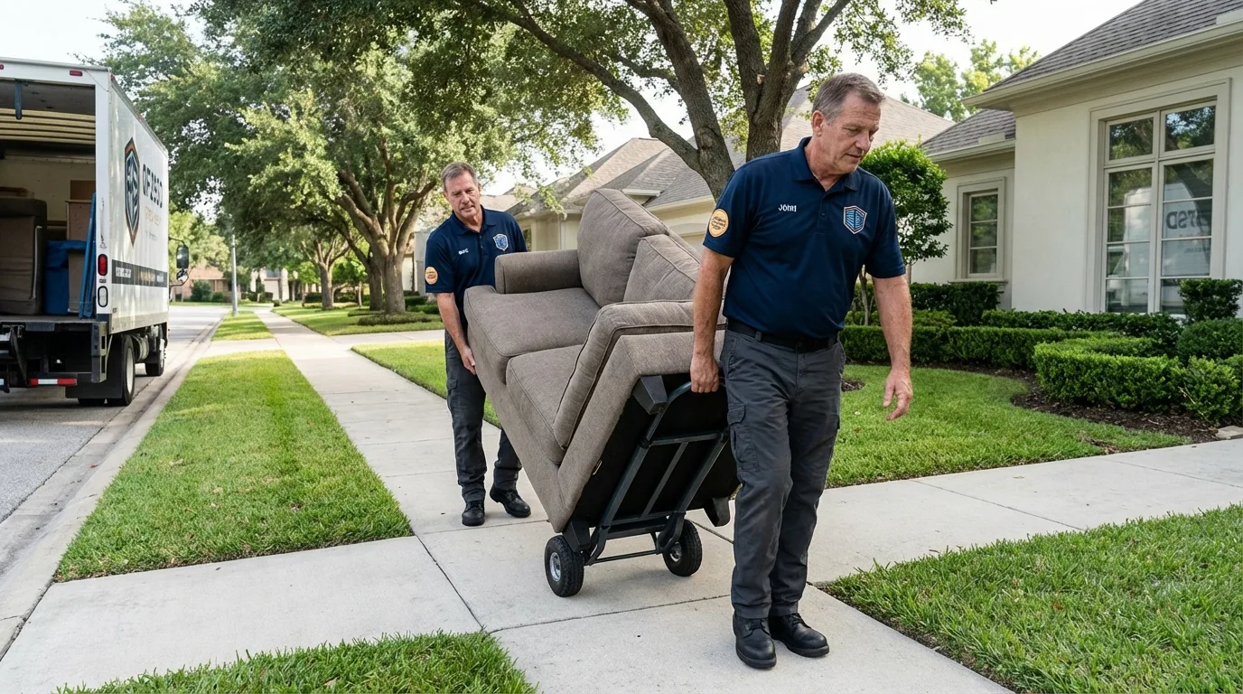 Local residential moving crew loading furniture in West Liberty, WV